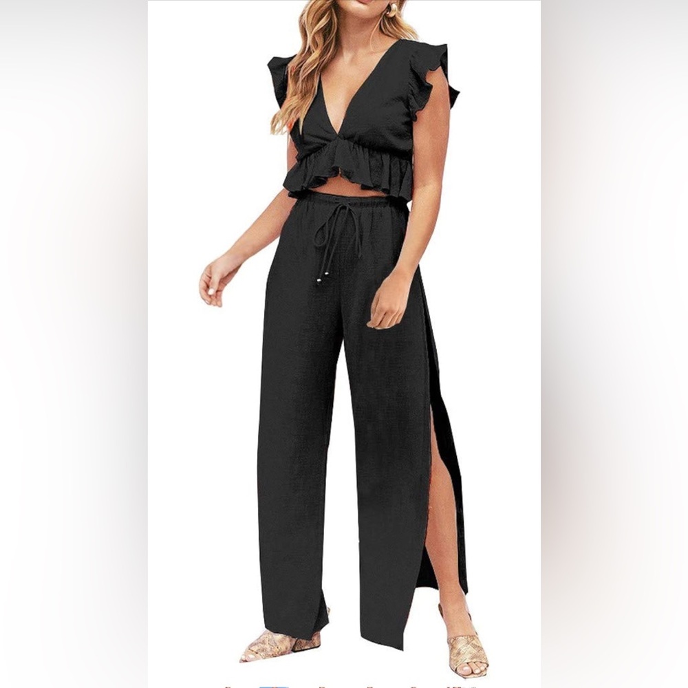 Elegant Black Women's 2 Piece Set